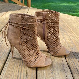 JustFab Ximena Lace Up Heels, 7.5